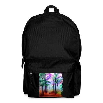 Aquarell Wald Natur - Rucksack - Schwarz - Vorne