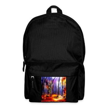 Magischer Aquarell-Naturwald - Rucksack - Schwarz - Vorne