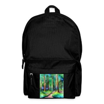 Route forestière aquarelle - Sac à dos - noir - Devant