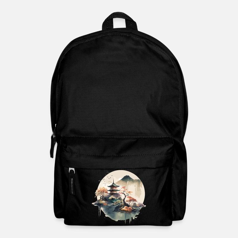 Art traditionnel japonais de la gravure sur bois - Sac à dos - noir