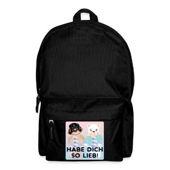 Habe Dich so lieb - Kapitän Bären - Rucksack - Schwarz - Vorne
