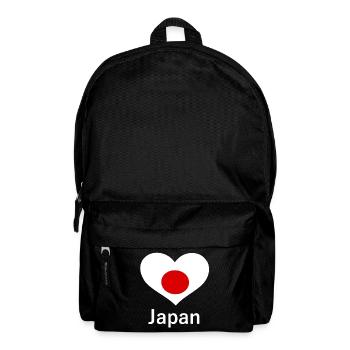 japanisches Flaggenmotiv, Herzmuster japan - Rucksack - Schwarz - Vorne