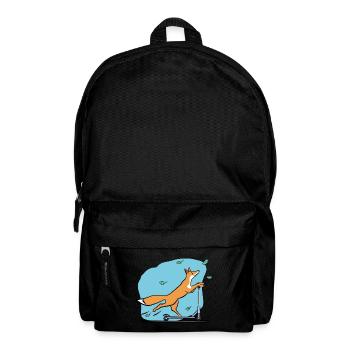 Fuchs mit Roller - Rucksack - Schwarz - Vorne
