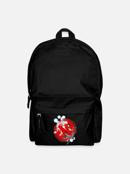 japanische kunst, Koi Karpfen schwarz weiß - Rucksack - Schwarz