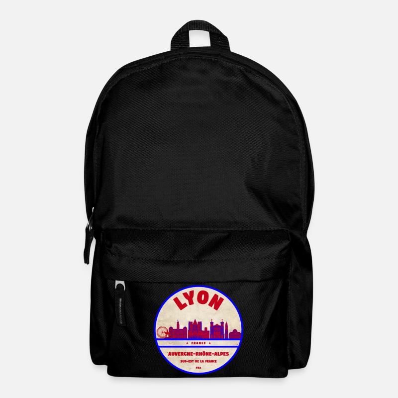 Lyon Vintage Skyline Aufnäher - Rucksack - Schwarz