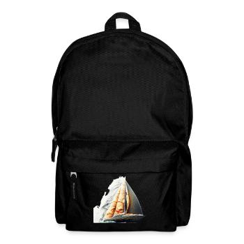 The fight against wind and waves, sailboat - Backpack - black - Front