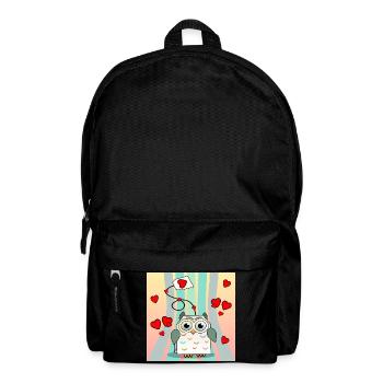 Valentine's Day Animals - Tea Bags Owls - Backpack - black - Front