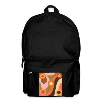 Tourbillon de fleurs rétro - Sac à dos - noir - Devant