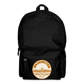 Washington DC Vintage Round Stamp - Backpack - black - Front