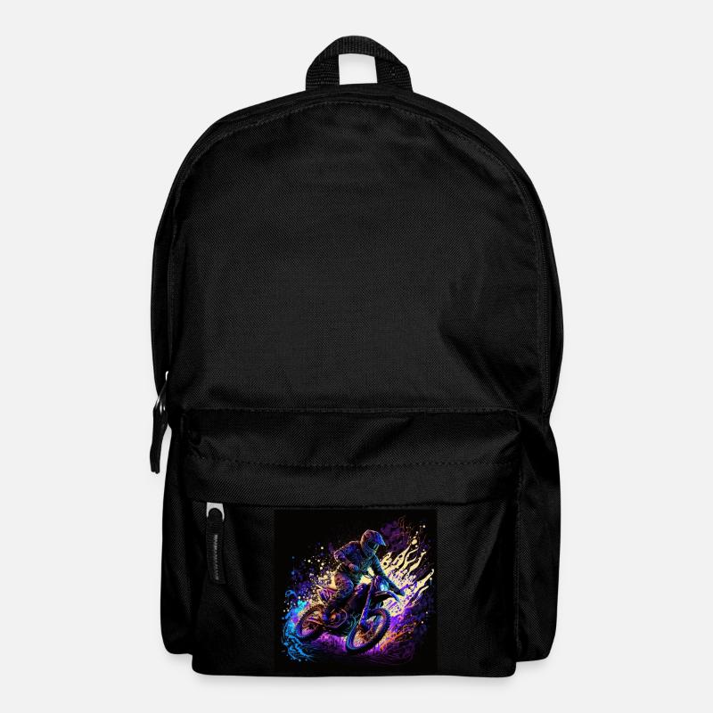 cooler Motocrosser im black light Stil - Rucksack - Schwarz