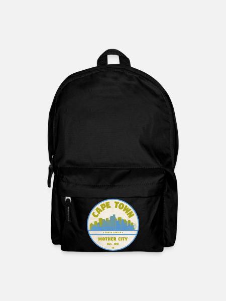 Cape Town Skyline Vintage Emblem - Rucksack - Schwarz
