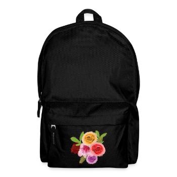 Watercolor Floral Illustration - Backpack - black - Front