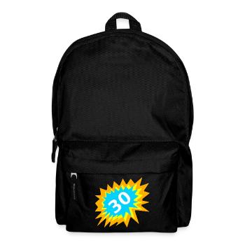 feiern, 30 bunt - Rucksack - Schwarz - Vorne