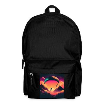 beautiful and creative paragliding motif vaporwave - Backpack - black - Front