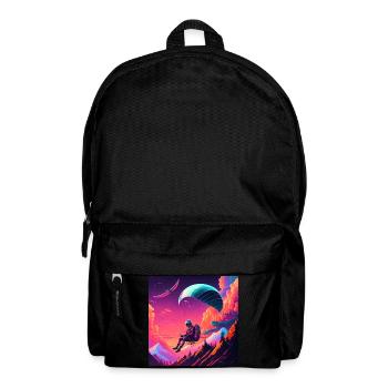 Paraglider im Synthwave Stil - Rucksack - Schwarz - Vorne