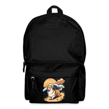Corgi avec les vagues - Sac à dos - noir - Devant