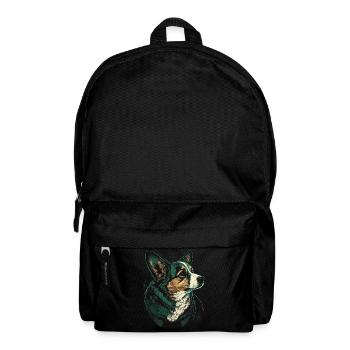 Grüner Corgi - Rucksack - Schwarz - Vorne