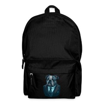 Blue Bulldog in Suit - Backpack - black - Front