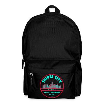 Taipei Skyline Emblem with Azalea Motif - Backpack - black - Front