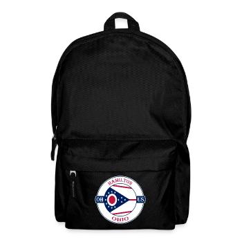 Hamilton Ohio Flag USA Travel Souvenir Badge - Sac à dos - noir - Devant