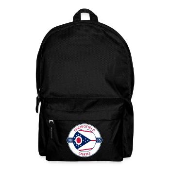 Springfield Ohio Flag USA Travel Souvenir Badge - Backpack - black - Front