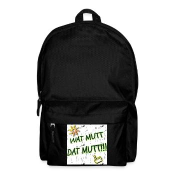 Wat Mutt - Dat Mutt!! WebRadio_KRACKSATT (Slogan) - Rucksack - Schwarz - Vorne