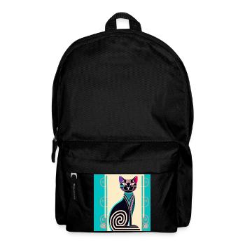 Néon Spirale Chat Art déco - Sac à dos - noir - Devant