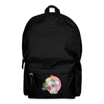 Süßer Koala mit Blumenkranz - Rucksack - Schwarz - Vorne