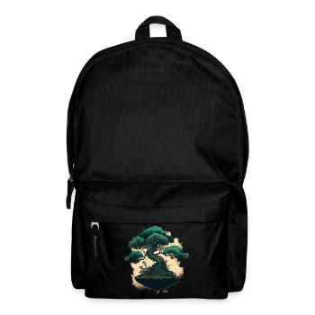 Winziger grüner Bonsai - Rucksack - Schwarz - Vorne