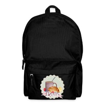 Breakfast with love,croissant,coffee and berries - Backpack - black - Front