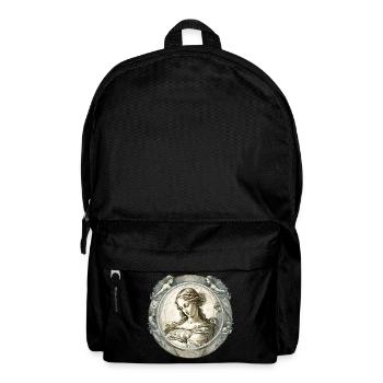 A design with a classic art theme, such as a paint - Backpack - black - Front