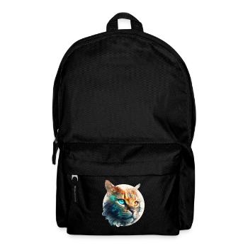 Beau chat avec deux couleurs d’yeux, hétérochromie - Sac à dos - noir - Devant