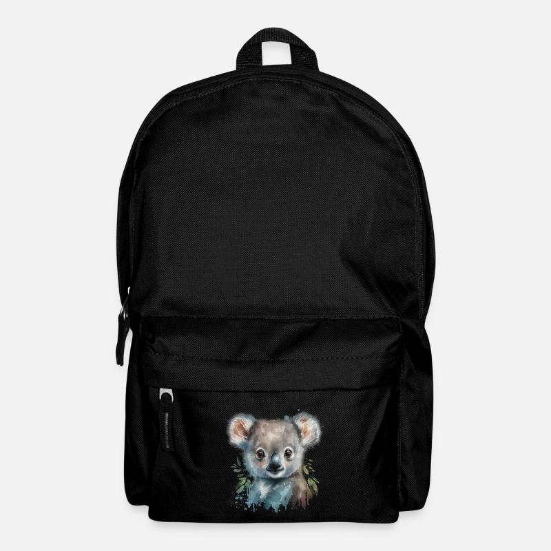 Koala Watercolor Foliage - Backpack - black