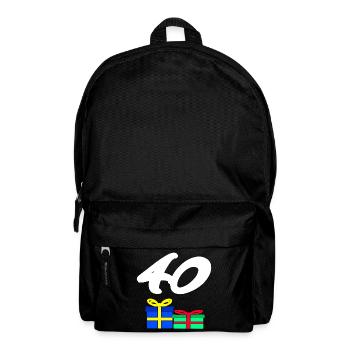 gratulieren, 40 Geschenke bunt - Rucksack - Schwarz - Vorne