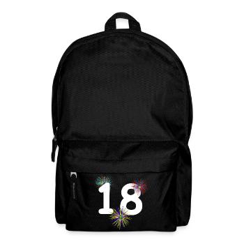 unisex, 18 feuerwerk bunt - Rucksack - Schwarz - Vorne
