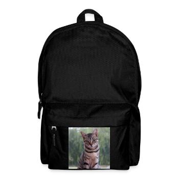 Katze Kätzchen Poster quadratisch Katzenposter - Rucksack - Schwarz - Vorne