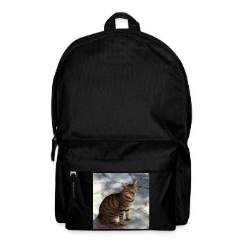 Katze Kätzchen Poster quadratisch Katzenposter - Rucksack - Schwarz - Vorne