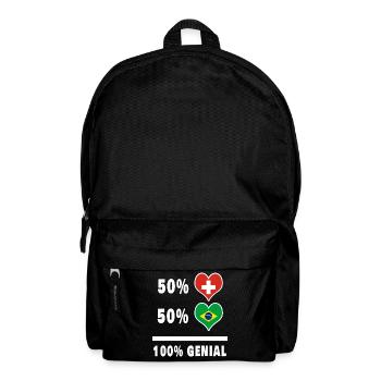 Brasilien und Schweiz 100% Genial Flagge - Rucksack - Schwarz - Vorne