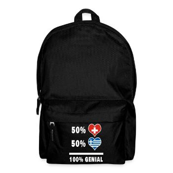 Griechenland und Schweiz 100% Genial Flagge - Rucksack - Schwarz - Vorne