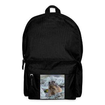 Murmeltier Porträt 6 - Alpen Deko und Geschenkidee - Rucksack - Schwarz - Vorne