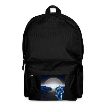Astronaute Cyber Sunset gris bleu - Futuriste - Sac à dos - noir - Devant
