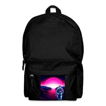 Astronaut Cyber Sunset Pink Gradient - - Backpack - black - Front