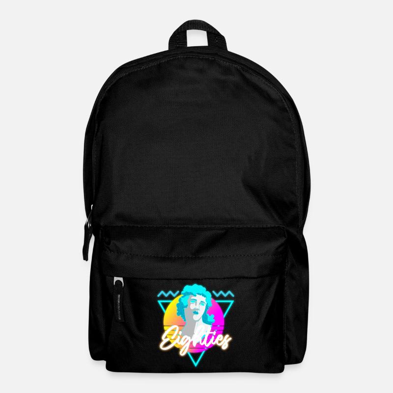 80er Musik Nostalgie Leuchtreklame - Rucksack - Schwarz