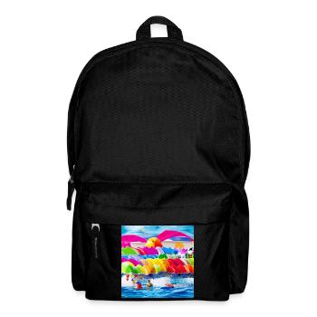 Spielzeug am Meer - Rucksack - Schwarz - Vorne