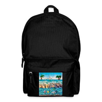 Sonniger Tag am Meer - Rucksack - Schwarz - Vorne