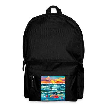 Sommer mit den Eltern am Meer - Rucksack - Schwarz - Vorne