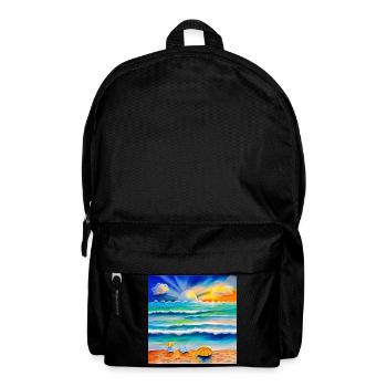 Sonnenuntergang am Meer - Rucksack - Schwarz - Vorne
