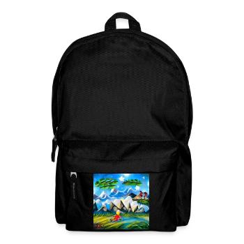 childhood with bicycle in mountains during holiday - Backpack - black - Front
