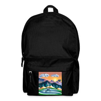 bicycle in sunny mountains - Backpack - black - Front