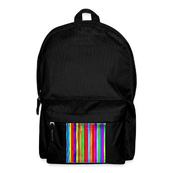 vertical thin strips of crazy colors - Backpack - black - Front